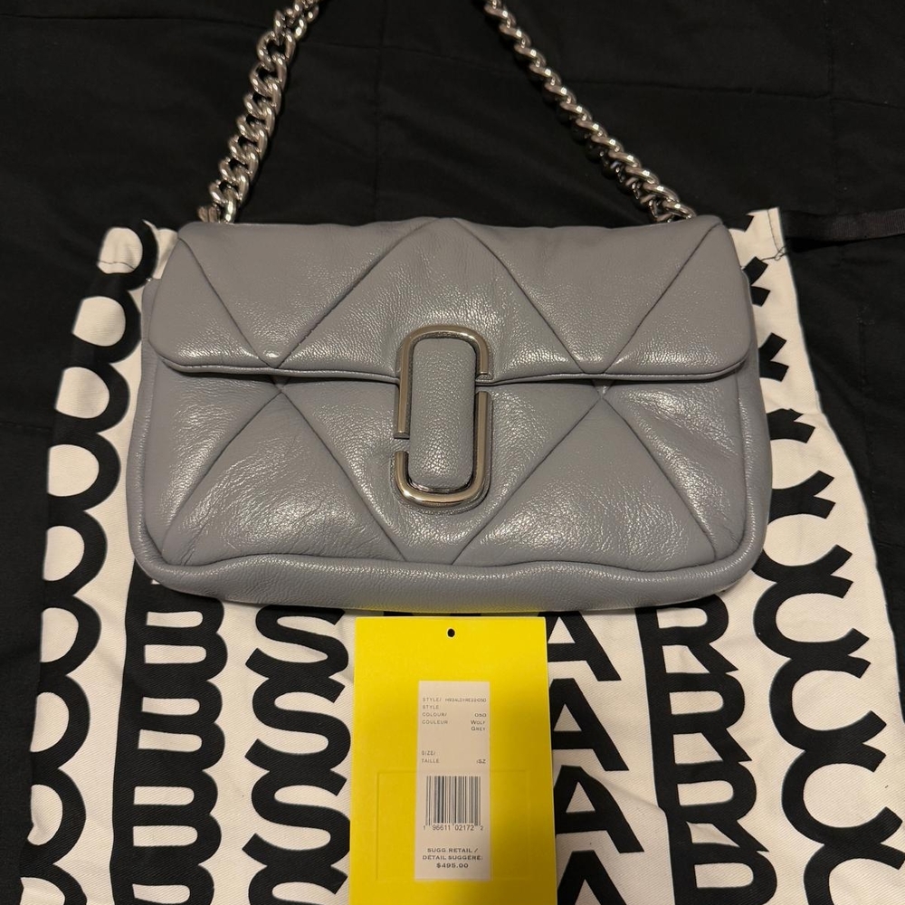 MARC JACOBS - Gray Quilted Leather Shoulder Bag 👜